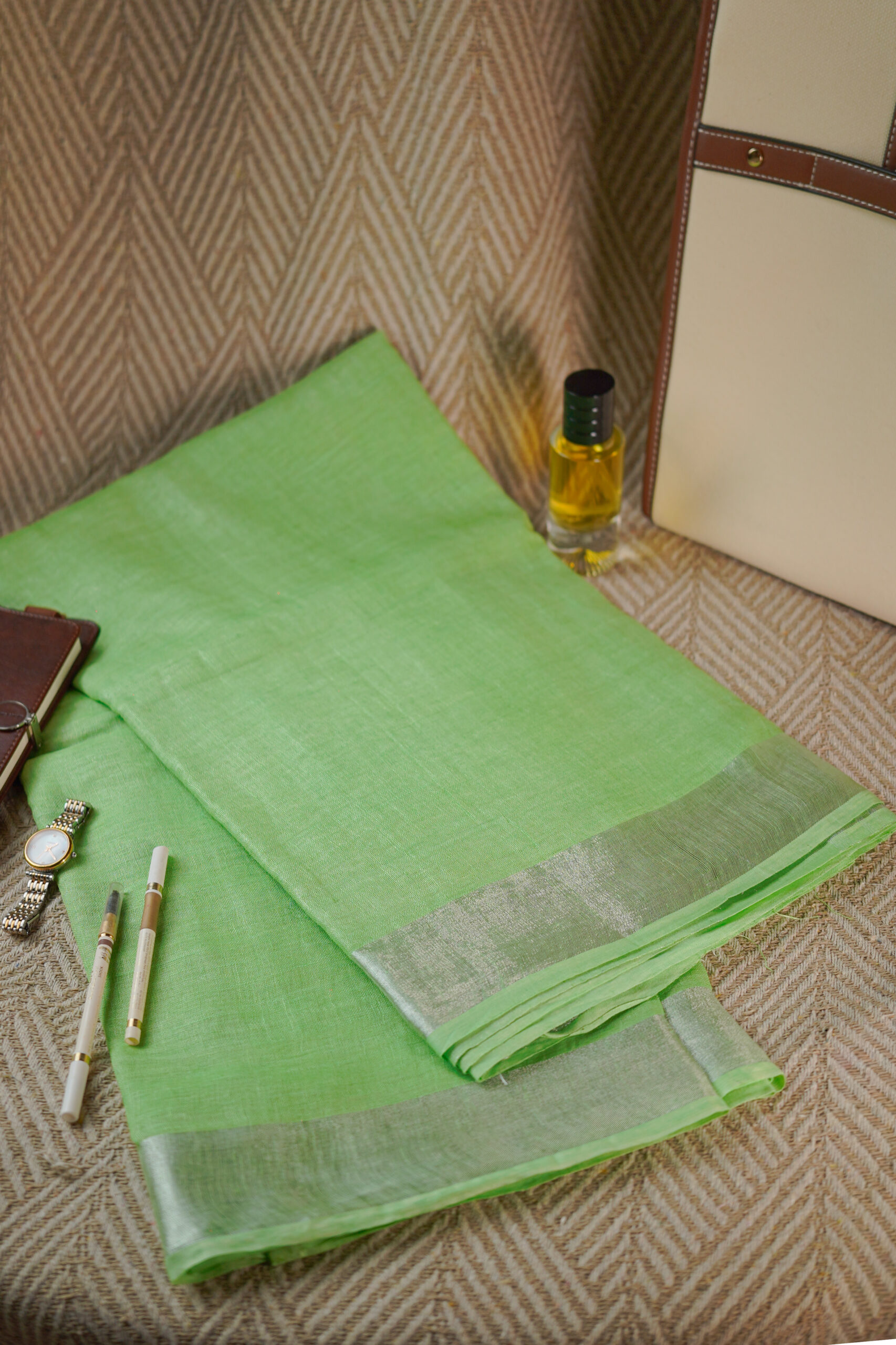 Olive Grove Pure Linen Saree
