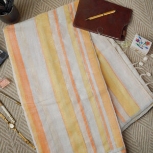 Golden Marigold Pure Linen Saree