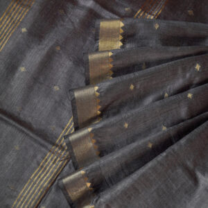 Dhanak Grey Pure Silk Saree