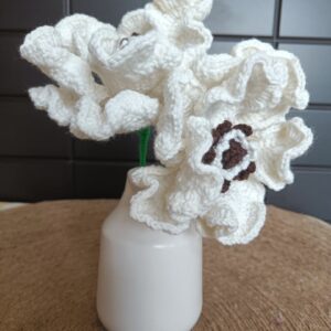 andmade crochet Anemone flower in off-white colour